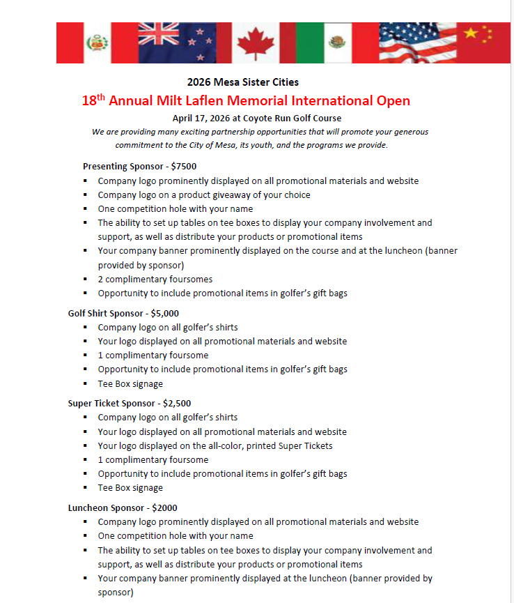 Sponsorship and partnership  opportunities available